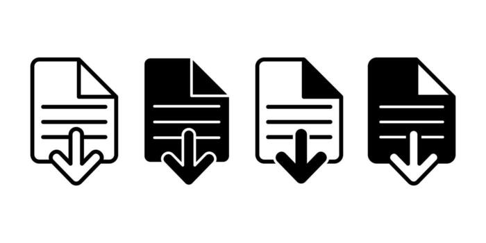 Whitepaper Document with Arrow Black Icon Bundle for Marketing and Business Analysis Concept vector