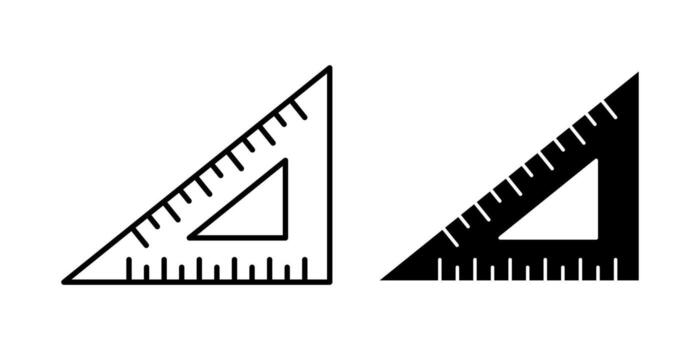 Triangle Ruler Black Icon Bundle for Geometry vector