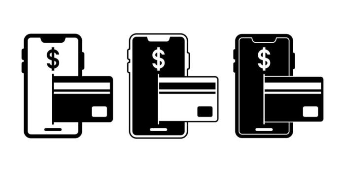 Payment Method Black Icon Bundle for E commerce vector