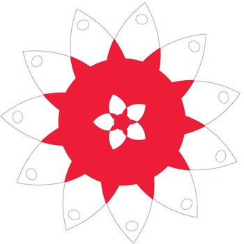 Abstract Red and White Floral Design with Geometric Elements and Circular Accents for Graphic Design Projects and Artistic Presentations vector