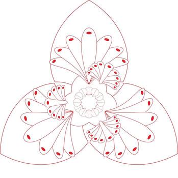 Red Floral Mandala with Intricate Details and Circular Symmetry a Decorative Element for Design Projects and Creative Backgrounds Representing Harmony and Balance vector