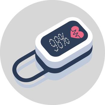 Digital pulse oximeter medical device illustration with color options vector
