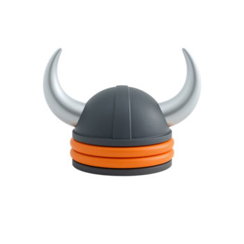 stilisiert Wikinger Helm drei dimensional machen auf ein transparent grafisch Design Element png