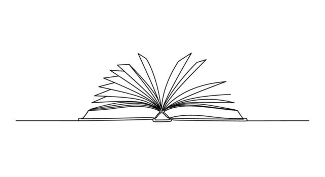 Open book with fanned pages reading vector