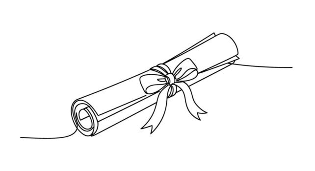 arrollado documento atado con cinta Desplazarse papel vector