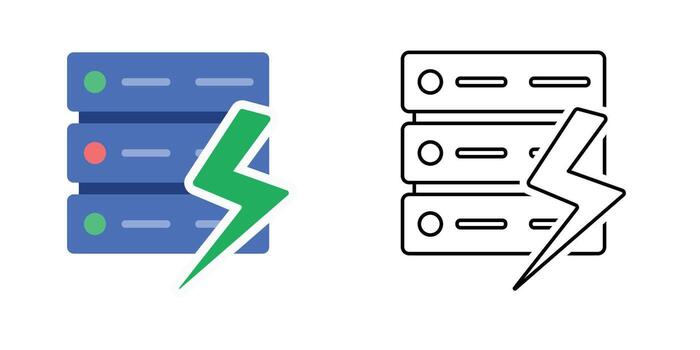 sostenible datos centrar icono demostración un servidor apilar con verde energía tornillo. ideal para eco simpático alojamiento, renovable informática sistemas, y eficiente digital almacenamiento temas vector