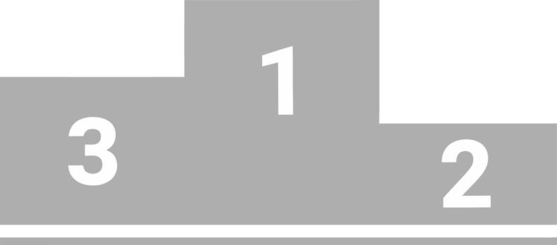 A simple gray winners podium icon for first second and third place. vector