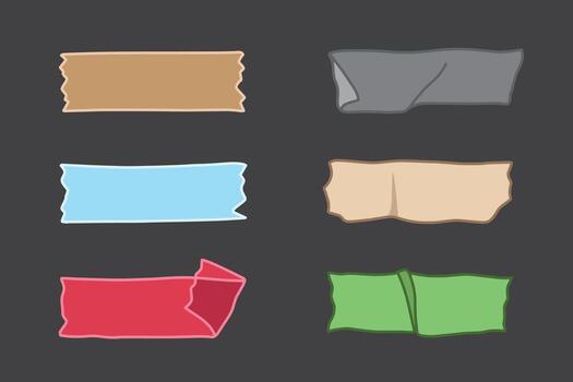 set of tape good for sticker, badge, element design, print design, etc vector