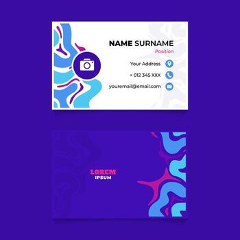 Modern business card template with abstract fluid shapes. Creative, professional layout vector