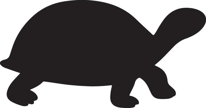 A silhouette of a turtle on a white background vector