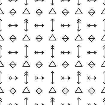 geométrico flecha y triángulo modelo - mínimo negro y blanco diseño vector