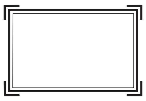 Minimalist Geometric Rectangular Frame Design in Black and White vector