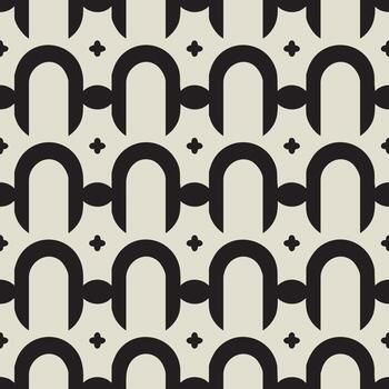 geométrico arco modelo - moderno mínimo negro y crema resumen diseño vector