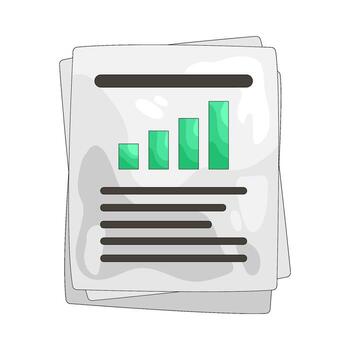 Chart showing data analysis and growth trends vector