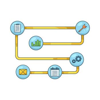 Data flow chart illustration vector