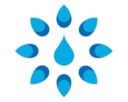 Abstract water drops forming a circle representing purity and cleanliness vector