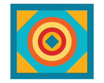 Vibrant abstract geometric design with a target pattern. vector