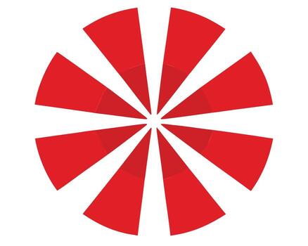 Abstract geometric red and white radial design for backgrounds or themes vector