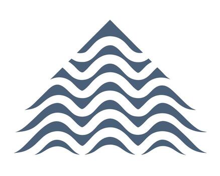 Abstract Wavy Triangle Geometric Design in Blue Grey and White Background vector