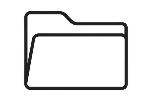 Simple outline file folder icon representing data organization vector