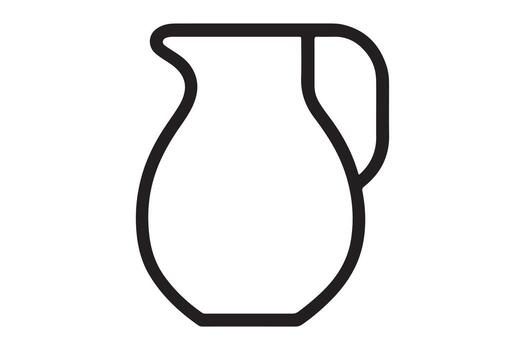 Simple outline icon of a pitcher or jug, ideal for web design vector