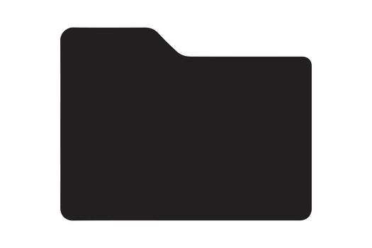 Flat black folder icon for digital data and document storage vector