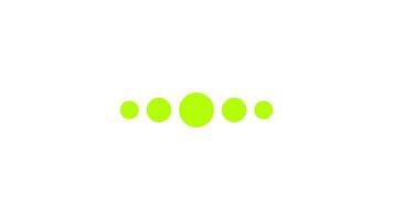 ljus grön prickar kretsande runt om central cirkel läser in animation. minimal spinnare rörelse. animerad throbber på transparent bakgrund. ui design element 4k . framsteg indikator, buffrande video