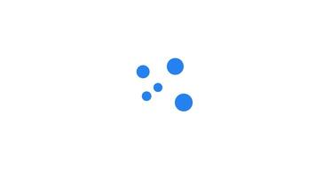 Bouncing five blue solid dots juggling loading icon animation. Animated loader isolated on white transparent. Web design component 4K . Buffer, spinner, preloader. User interface element video