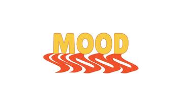 animerad djärv slang humör med dynamisk förvrängd skugga. relaterbara känsla. tonåring uttryck. generation z kommunikation. orange text animering med psychedelic vågig effekt. 70s skraj rörelse grafik video