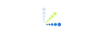 tre radiell rader av prickar roterande medurs i cirkel läser in ikon animation. animerad lastare isolerat på vit transparent. webb design komponent 4k . buffert, spinnare, förladdare. användare gränssnitt video