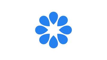 roterande fast blå teardrop kronblad cirkel läser in ikon animation. animerad lastare isolerat på vit transparent. webb design komponent 4k . buffert, spinnare, förladdare. användare gränssnitt element video