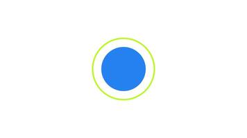 pulserande fast blå cirkel med grön krusning läser in animation. vibrerande energisk effekt. animerad throbber på transparent bakgrund. ui design element 4k för väntar. framsteg indikator video