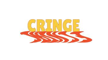 animerad djärv slang pinsamt med dynamisk förvrängd skugga. gen z besvärlig, förlägenhet jargong. motvilja, usch. jag Jag reaktion. orange text animering med psychedelic vågig effekt. 70s skraj rörelse grafik video