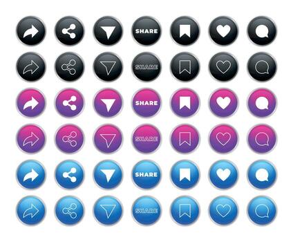 Share Button Icon Design Collection vector