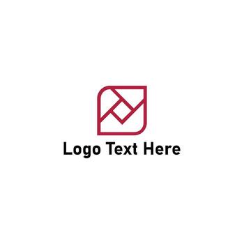 Abstract Geometric Line Map Logo in Rounded Square vector