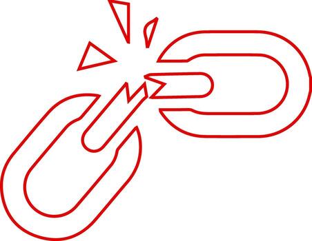Broken chain link symbol representing disconnection or error vector