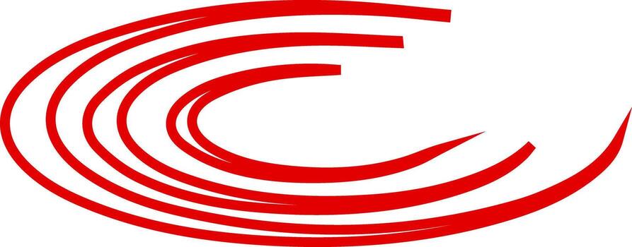 resumen rojo curvo líneas formando un estilizado C forma vector