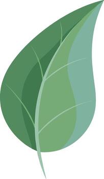 Minimalist Flat Green Leaf Illustration Isolated for Eco Friendly Concept Design vector