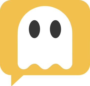 Modern Simple Ghost Chat Bubble App Icon Design Element vector