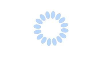 blu ovale filatore illuminazione su in sequenza Caricamento in corso icona animazione. animato caricatore isolato su bianca trasparente. ragnatela design componente 4k . respingente, filatore, precaricatore. utente interfaccia elemento video