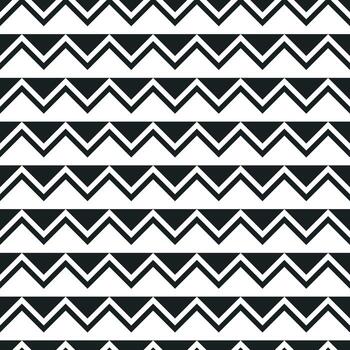 Black and White Zigzag Line and Triangles seamless pattern vector