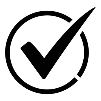 nero dai un'occhiata marchio dentro un' cerchio, che rappresentano un' completato compito o conferma, isolato su trasparente sfondo png