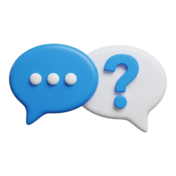 två Tal bubblor, ett med tre prickar och de Övrig med en fråga märke, isolerat på transparent bakgrund png