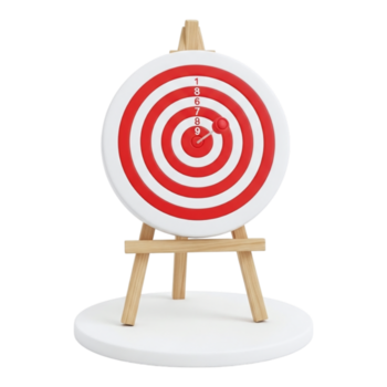 en dartboard på en trä- staffli, med en pil i de bullseye, isolerat på transparent bakgrund png