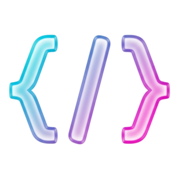 abstrato codificação símbolos com gradiente cores isolado em transparente fundo png