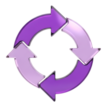 cirkulär pil symbol representerar refresh eller upprepa bearbeta isolerat på transparent bakgrund png