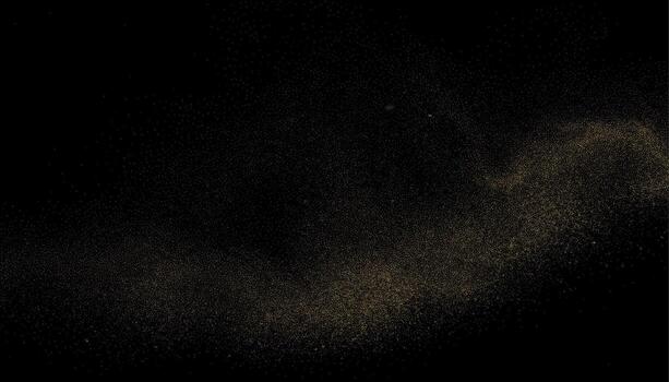 Golden Particle Flow on Smooth Black Background vector