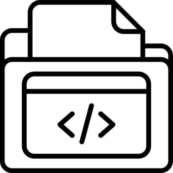 Web Development Folder Outline Icon Design vector