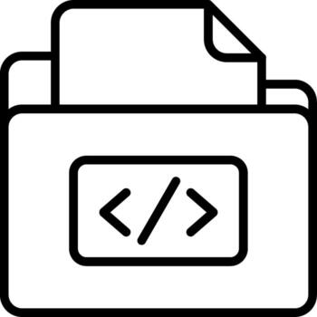 fuente código carpeta contorno icono diseño vector
