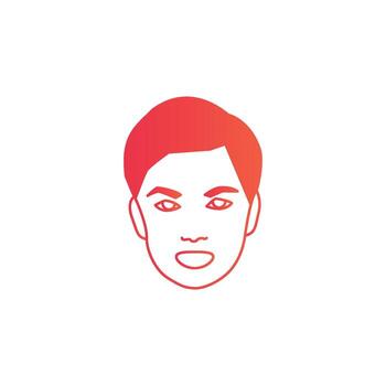 face logo or face icon with gradient, perfect for your logo, Minimalist face icon with a gradient design transitioning from red to orange. vector